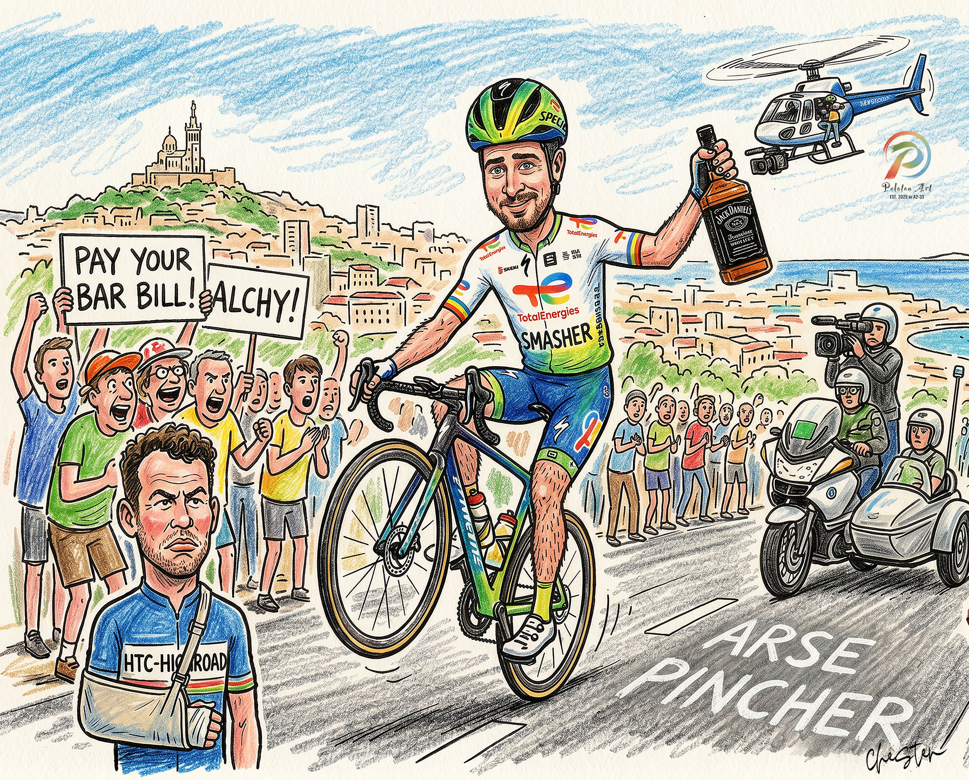 Peter Sagan - Cav Basher artwork by Chester Duncalf-Massey