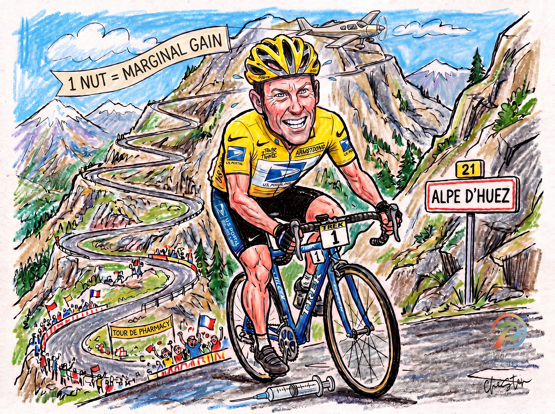 Lance Armstrong satirical artwork by Chester Duncalf-Massey
